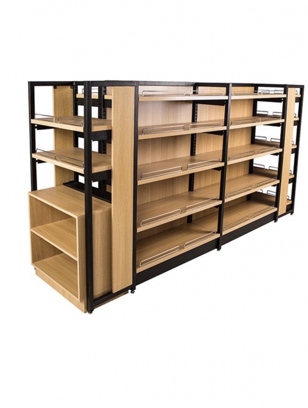 KỆ SIÊU THỊ KHUNG SẮT ĐỢT GỖ-KSG24