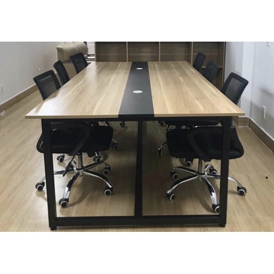 BÀN HỌP CHÂN SẮT MẶT GỖ ÉP -BH24